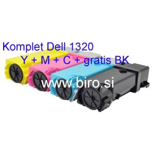 Komplet Fenix D-1320XL C+M+Y+ Bk tonerji za Dell 1320C, Dell 2130cn, Dell 2135cn velike kapacitete za 2000 strani po vsaki barvi