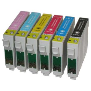 Komplet Fenix E-T0791+ T0792+ T0793+ T0794+ T0795+ T0796 za tiskalnike Epson Stylus Photo 1400, 1410, P50, PX650, PX660, PX700, PX710, PX720WD, PX800, PX810, PX820FWD - kapaciteta 15 ml po barvi