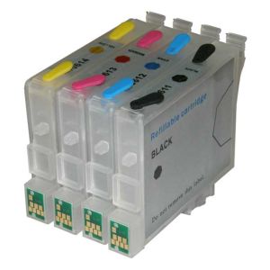 Komplet polnilnih kartuš Fenix E-T0612 + T0613 + T0614 + T0611bk z ARC čipom brez črnila