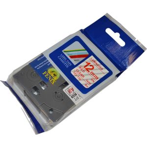 Fenix TZ-132 PROZOREN trak - RDEČ izpis ( TZe132, TZ132 ), 12mm trak, dolžine 8m, laminated - obstojen v ekstremnih pogojih