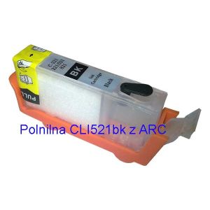 FENIX C-CLI521Bk ARC kartuša brez črnila z auto reset čipom ( ARC ) za Canon PIXMA iP3600, iP4600, iP4700, MP540, MP550, MP560, MP620, MP630, MP640, MP980, MP990, MX860, MX870 - polnilna