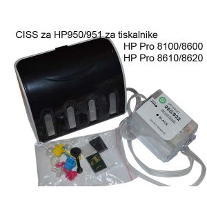 Fenix CISS za tiskalnike HP Pro 8600, Pro 8100, Pro 251dw, Pro 276dw s kartušami št.950 in št.951 z ustreznimi čipi - brez črnila