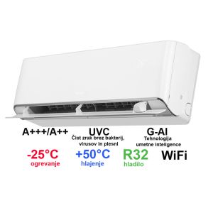 Gree klima Airy 12 z montažo ( Airy GWH12AVCXD-K6DNA1A), Hlajenje 3,5kW, Gretje 3,81kW - primerna za prostor do 70m2