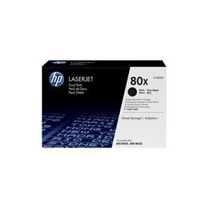 HP 80XD 2-pack black toner cartridge