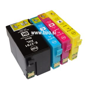 Komplet Fenix RE-T27XL C+M+Y+ gratis T27XXL Bk (3+1gratis) za tiskalnike Epson WorkForce WF-3620DWF, F-3640DTWF, WF-7110DTW, WF-7610DWF, WF-7610WF, WF-7620dtwf - kapaciteta 2.200 str črna in po 1.100 strani vsaka barvna