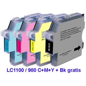 Komplet Fenix LC1100 / LC980 BK+C+M+Y ( LC-1100bk / LC-980bk ) za Brother MFC-250C, MFC-290C, MFC-490CW, MFC-5490CN, MFC-5890CN, MFC5895CW, MFC-6490CW, DCP-145C, DCP-165C, DCP-185C, DCP-195C, DCP-385C, DCP-585CW, DCP-6690CW + več izpisa