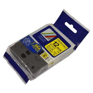 Fenix TZ-FX631 RUMEN trak - ČRN izpis ( TZeS631), 12mm trak, dolžine 8m, laminated, z močnejšim lepilom za označevanje kablov