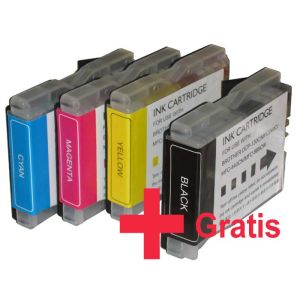 Komplet LC1000 ( LC51 ) C + M + Y + črna gratis (3+1gratis), kartuše za Brother DCP-130c, DCP-330c, DCP-540c, MFC-240c, MFC-440CN, MFC-665cw, MFC-845cw, MFC-3360C, MFC-5460cn, MFC-5860cn, Intelifax FAX 1300, 1860c, 1960c, 2480c