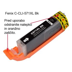 FENIX C-CLI-571XL BK črna 12,2ml za Canon Pixma MG5750, MG6850, MG6851, MG7750, MG7751, MG7752 - izpis enak originalu