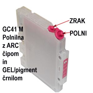 FENIX GC41M ARC-Polnilna s Magenta črnilom nadomešča gel kartušo Ricoh 405763 GC41M za Ricoh Aficio SG2010, SG2100, SG3100, SG3110, SG7100 - kapaciteta 2.200 strani