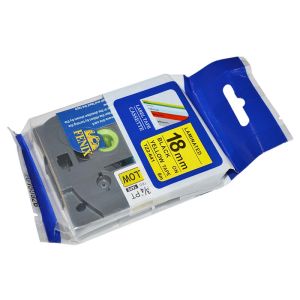 Fenix TZ-641 RUMEN trak - ČRN izpis ( TZe641 ), 18mm trak, dolžine 8m, laminated - obstojen v ekstremnih pogojih