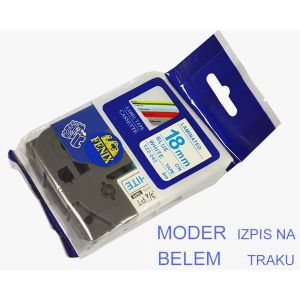 Fenix TZ-243 BEL trak - MODER izpis ( TZe243 ), 18mm trak, dolžine 8m, laminated - obstojen v ekstremnih pogojih