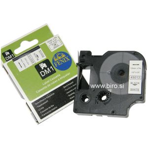 Fenix D1-45013Bk/W BEL trak - ČRN izpis, 12mm x 7m, nadomešča trak DYMO 45013 D1