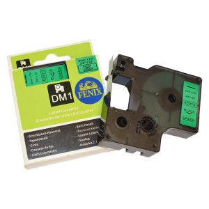 Fenix D1-40919Bk/Gr ZELEN trak - ČRN izpis, 9mm x 7m, nadomešča trak DYMO 40919 D1