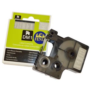 Fenix D1-43620C/W PROZOREN trak - BEL izpis, 6mm x 7m, nadomešča trak DYMO 43620 D1