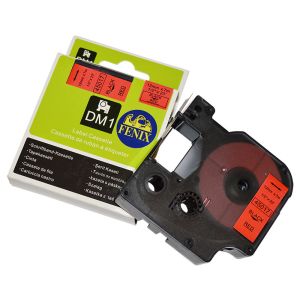 Fenix D1-45017B/R RDEČ trak - ČRN izpis, 12mm x 7m, nadomešča trak DYMO 45017 D1
