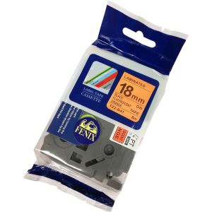 Fenix TZ-B41 Fluorescentni ORANŽEN trak - ČRN izpis (TZe-B41, TZeB41), 18mm trak, dolžine 8m, laminated - obstojen v ekstremnih pogojih