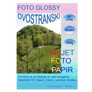 Foto Glossy dvostranski InkJet papir 200g A4x50 listov, visoke 5760 resolucije izpisa