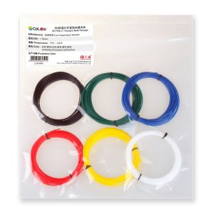 PEN-LT Filament_6C nizkotemperaturna filamenta za 3D pero LT v 6 barvah po 5m (Bela, Črna, Rdeča, Zelena, Rumena, Modra)