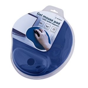 Gel podloga za miško 240mm x 220mm s podporo za zapestje, ergonomična, modre barve, za vse optične ali laserske miške