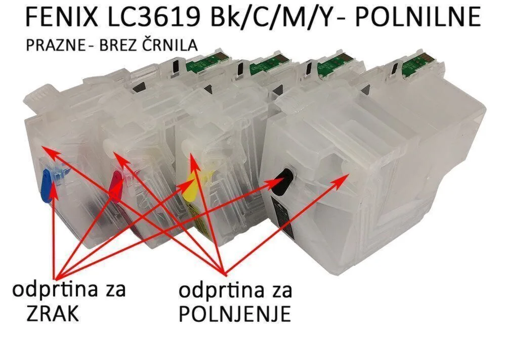 Polnilne kartuše Fenix LC3219 s čipom brez črnila